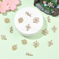 4Pcs 4 Styles K9 Glass & Cubic Zirconia Connector Charms&nbsp;FIND-YW0011-98