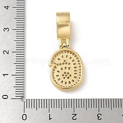 Brass Clear Cubic Zirconia European Dangle Charms&nbsp;KK-R003-01G-06