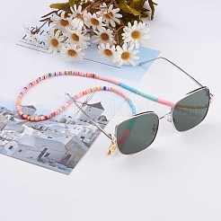 Rainbow Polymer Clay Heishi Beaded Eyeglasses Chains&nbsp;AJEW-EH00316