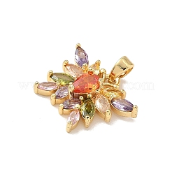 Brass Micro Pave Cubic Zirconia Pendants&nbsp;KK-F905-10G