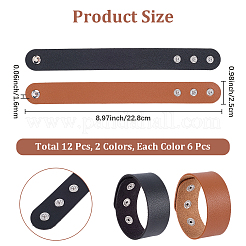12Pcs 2 Colors PVC & Iron Cord Bracelets&nbsp;AJEW-CL0002-48