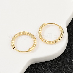 Brass Textured Hoop Earrings&nbsp;LS-EJEW-F378-03B-G