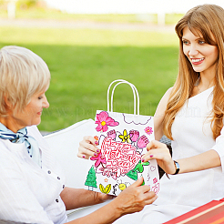 12Pcs 2 Styles Word Mom Printed Paper Gift Bags with Handle&nbsp;ABAG-WH0071-010