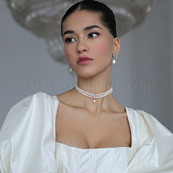 S925 Silver Multi-layer Pearl and Zircon Necklace Elegant Bridal Pendant Chain&nbsp;NU5776