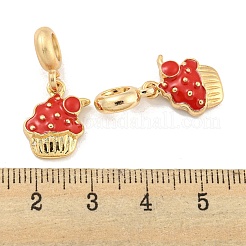 Rack Plating Alloy Enamel Cake European Dangle Charms&nbsp;FIND-B034-44G