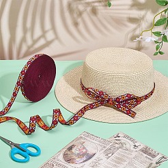 15Yards Ethnic Style Embroidery Polyester Ribbons&nbsp;OCOR-PH0006-86A