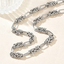 6MM 304 Stainless Steel Byzantine Chain Necklaces for Women&nbsp;NJEW-G201-05P