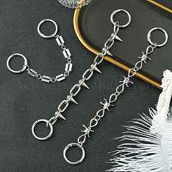 6Pcs 3 Styles Hip-hop Style Stainless Steel Shoe Chains&nbsp;FIND-CJ0003-91
