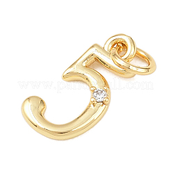Brass Micro Pave Clear Cubic Zirconia Charms&nbsp;KK-P339-27G-05