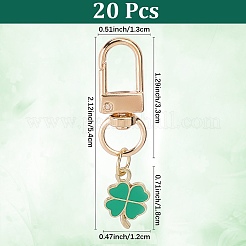 20Pcs Alloy Enamel Clover Pendant Decorations&nbsp;HJEW-CP00073