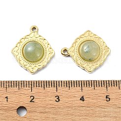 Natural Green Aventurine Rhombus Pendants&nbsp;STAS-L022-339G-02