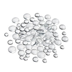80Pcs 4 Size Transparent Glass Cabochons&nbsp;GGLA-ZZ0001-03