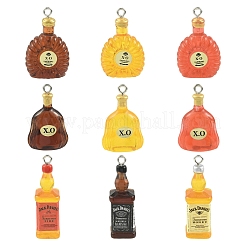 9Pcs 9 Styles Transparent Resin Pendants&nbsp;RESI-YW0005-85