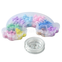 DIY Round & Heart Acrylic Beads Bracelets Jewelry Kits&nbsp;DIY-FS0006-28