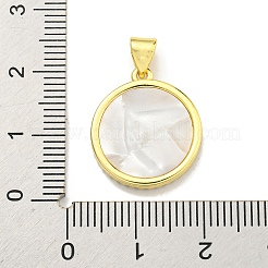Brass Micro Pave Clear Cubic Zirconia Pendants&nbsp;KK-K354-04G-03