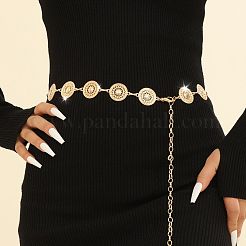 Hollow Out Flat Round Alloy Link Chain Waist Belly Chains for Women&nbsp;FS-WGA642B-01