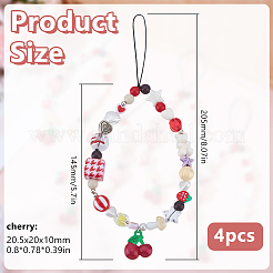 4Pcs Alloy & Resin Mobile Accessories Decoration&nbsp;HJEW-HY0001-21
