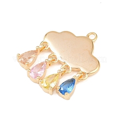 Brass Micro Pave Cubic Zirconia Pendants&nbsp;KK-Z133-03G-01