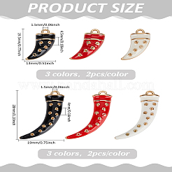 12Pcs 6 Styles Rack Plating Alloy Enamel Pendants&nbsp;ENAM-LP0001-48A
