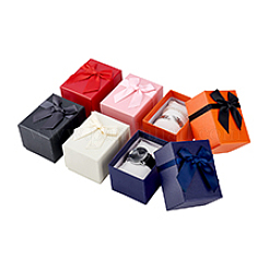 6 Sets 6 Colors Ribbon Bowknot Paper Jewelry Storage Cases with Pillow Inside for Watches Bracelets &nbsp;CON-PH0003-23