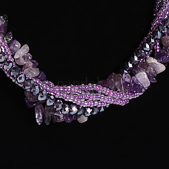 Amethyst Multi-strand Necklaces&nbsp;NJEW-L143-03