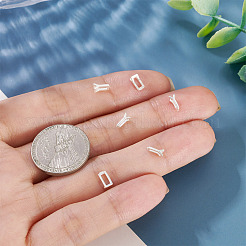 6Pcs 925 Sterling Silver Hollow Initial Beads&nbsp;STER-TA0001-53Y