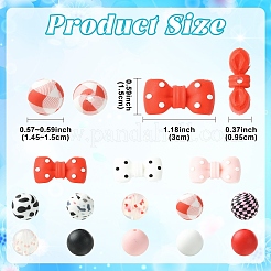 33Pcs 5 Styles Silicone Focal Beads&nbsp;SIL-YW0002-60