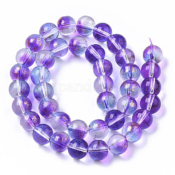 Transparent Spray Painted Glass Bead Strands&nbsp;X-GLAA-N035-03D-B03