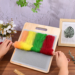 Rectangle Wood & Carbon Steel Wool Blending Board&nbsp;AJEW-WH20120-96