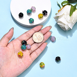 12Pcs 4 Colors Handmade Lampwork Bumpy Beads Strands&nbsp;LAMP-YW0001-36