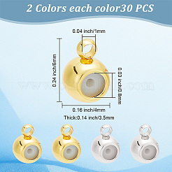 60Pcs 2 Colors Rack Plating Brass Tube Bails&nbsp;KK-AR0003-61