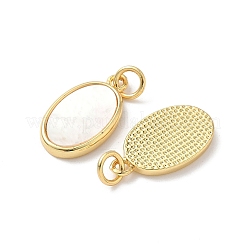 Brass Pave Natural Shell Pendants&nbsp;KK-L239-049G-02