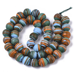 Handmade Frosted Lampwork Beads Strands&nbsp;LAMP-T007-07E