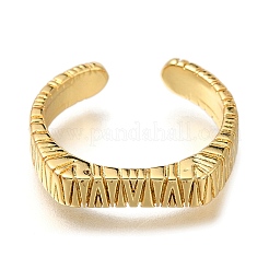 Rack Plating Brass Open Cuff Rings for Women&nbsp;RJEW-M022-05G