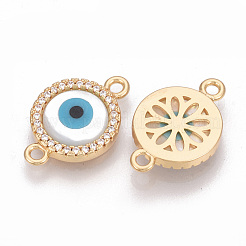 Brass Micro Pave Cubic Zirconia Links connectors&nbsp;KK-T025-13G