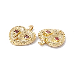 Rack Plating Brass Micro Pave Cubic Zirconia Pendants&nbsp;ZIRC-C040-24G