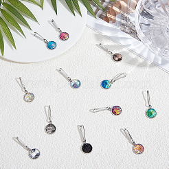 12Pcs 12 Colors Mermaid Scale Alloy Resin Zipper Pulls Charms&nbsp;FIND-CY0002-30