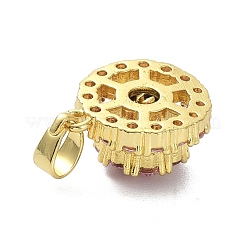 Brass Micro Pave Cubic Zirconia Pendants&nbsp;ZIRC-I055-08G-02