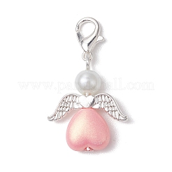 Heart Angel Acrylic & Glass Pearl Pendant Decoration&nbsp;X1-HJEW-JM02366