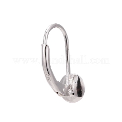 Anti-Tarnish Rhodium Plated 925 Sterling Silver Leverback Earring Findings&nbsp;X-STER-I017-084I-P