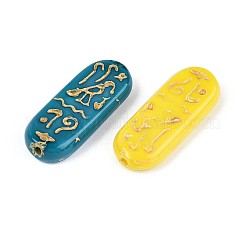 Oval with Rune Glass Beads&nbsp;GLAA-T025-66M