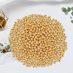 500Pcs Brass Smooth Round Beads&nbsp;KK-PA0001-19G