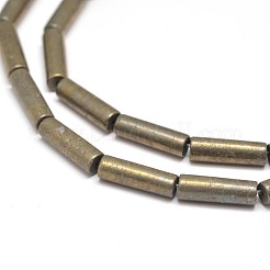 Column Natural Pyrite Beads Strands&nbsp;G-I126-26-13x4mm