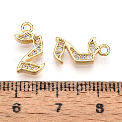 Brass Micro Pave Cubic Zirconia Charms&nbsp;KK-N261-104C-G
