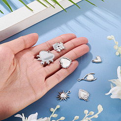7Pcs 7 Styles 304 Stainless Steel Pendant Cabochon Settings&nbsp;STAS-TA0005-83