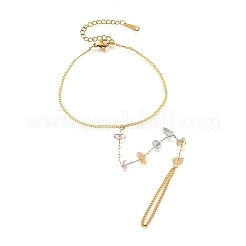 Gemstone Chip Link Chains for Women&nbsp;BJEW-G739-02G