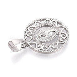 Brass Micro Pave Clear Cubic Zirconia Pendants&nbsp;KK-N268-53P