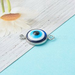Resin Evil Eye Links Connectors&nbsp;PALLOY-JF00773-02