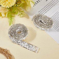 Resin Rhinestone Crystals Beaded Trim&nbsp;LS-DIY-WH20050-05C