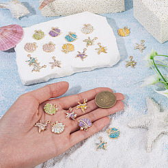 24Pcs 12 Styles Zinc Alloy Enamel Pendants&nbsp;ENAM-TA0004-23